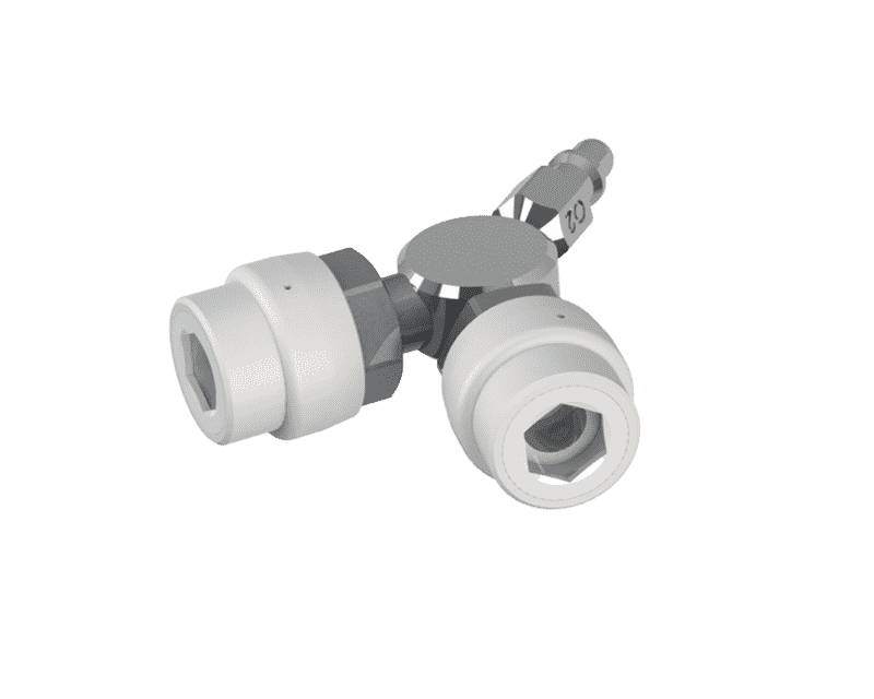 Adaptador Doble Tipo Y para Tomas de Gases