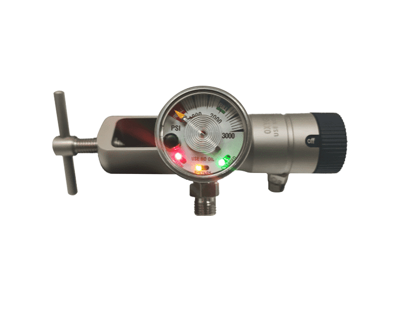 Portable Medical Oxygen Regulator with Audio & Visual Indicator